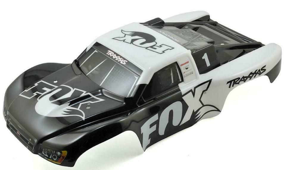 Traxxas 6849 Slash 2WD & 4x4 FOX Racing White Painted & Pre - Cut Body w/Decals - BOBBYRC
