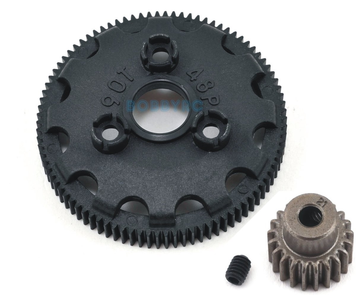Traxxas Stampede XL - 5 High Top Speed/HARD SURFACE 90T Spur Gear 21T Pinion - BOBBYRC