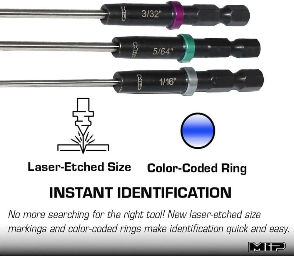 MIP Gen 2 Speed Tip Hex Driver Power Tool Tip Set (SAE) (1/16", 5/64" & 3/32")