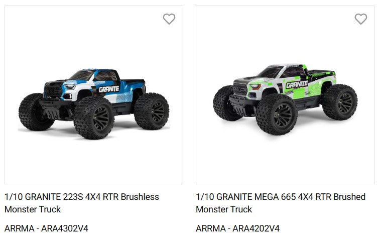 ARRMA 1605 Body Mounting Set 1/10 GRANITE MEGA 665 / 1/10 GRANITE 223S