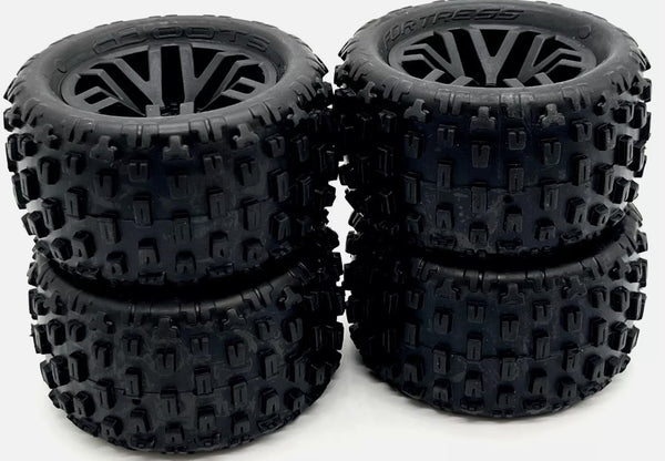 Arrma GRANITE GROM mega 4x4 - Wheels & Tires (set of 4) fortress black dboots ARA2102