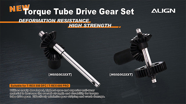 Align/T-Rex Helicopters 550X 550 600 Torque Tube Rear Drive Gear Set H60G003AX