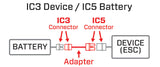 Spektrum RC IC5 Battery / IC3 Device Battery Adapter Cable