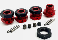 ARRMA LIMITLESS V2 6S - 17MM HEX HUBS (RED WHEEL HEXES BLACK NUTS PINS ARA7116V2