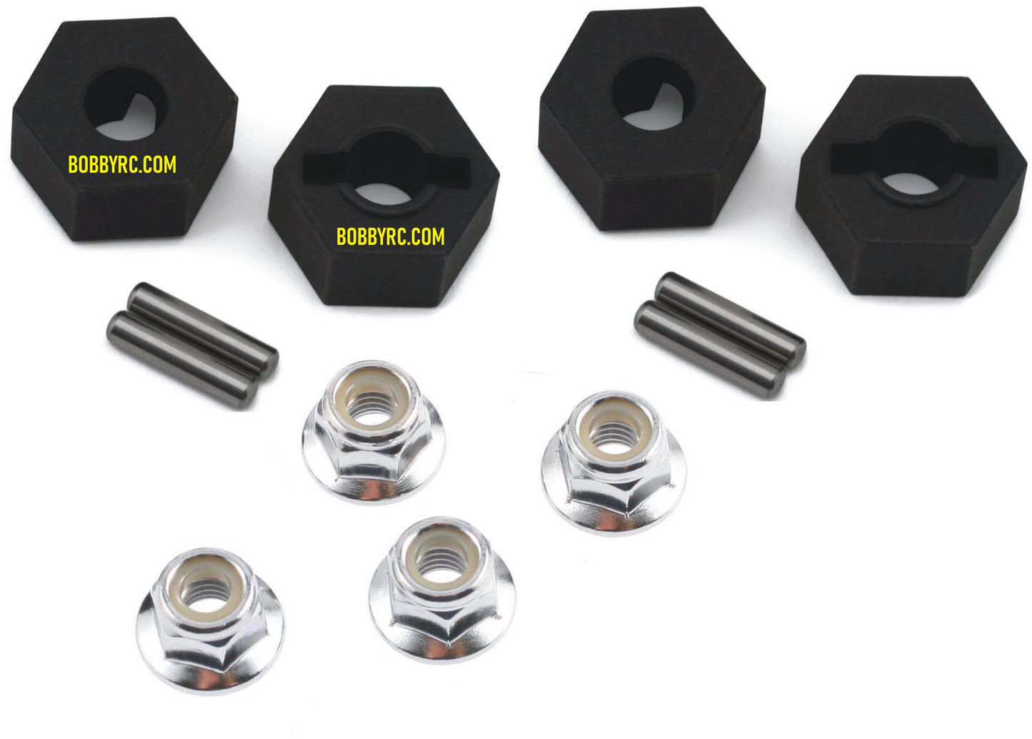 Traxxas 14mm Steel Wheel Hexes Pins Nuts Hex Hub T-Maxx 2.5