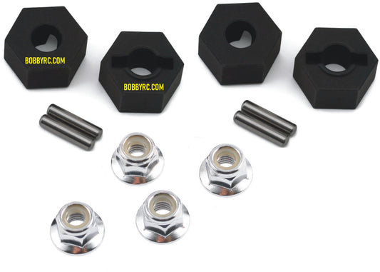 Traxxas 14mm Steel Wheel Hexes Pins Nuts Hex Hub T-Maxx 2.5