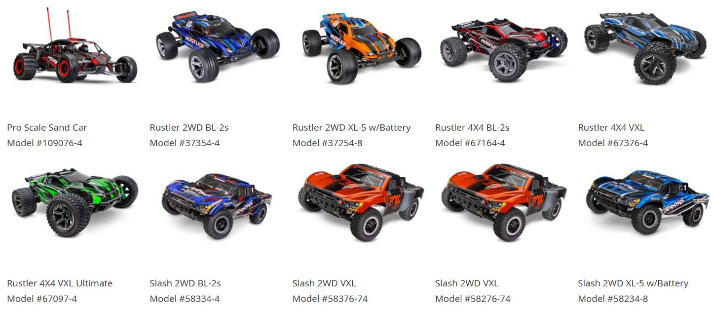 Drag Slash , MIni-XRT , TRX-4 , Sledge , Jato 4x4 VXL , Slash 2wd VXL , TQi 2.4GHz 2 Channel Radio System