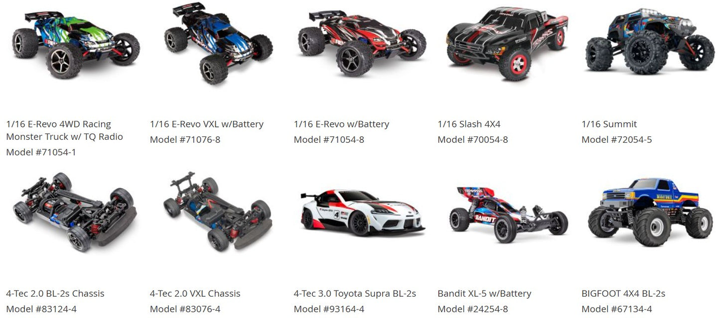 Drag Slash , MIni-XRT , TRX-4 , Sledge , Jato 4x4 VXL , Slash 2wd VXL , TQi 2.4GHz 2 Channel Radio System