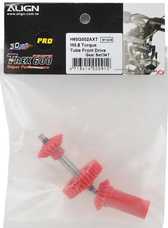 Align/T - Rex Helicopters 550E/550X 600 Pro M0.8 Torque Tube Front Drive Gear Set/34T - BOBBYRC