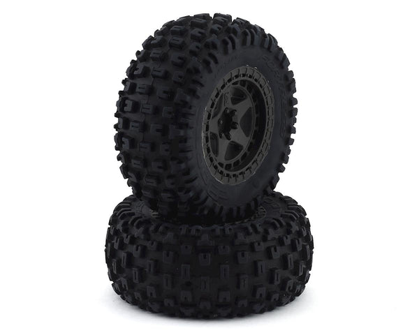 Arrma Dboots 'Fortress SC' Tire Set Glued Gun Metal (2) w/14mm Hex