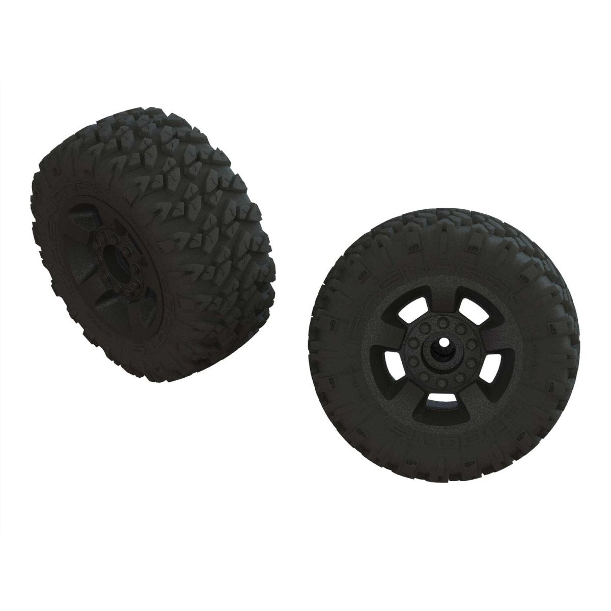 Arrma 1/10 DBOOTS RAGNAROK MT FRONT/REAR 2.8 PRE - MOUNTED TIRES, 14MM HEX, BLACK (2) - BOBBYRC