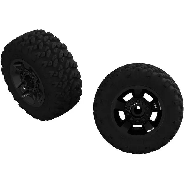 Arrma 1/10 DBOOTS RAGNAROK MT FRONT/REAR 2.8 PRE - MOUNTED TIRES, 14MM HEX, BLACK (2) - BOBBYRC