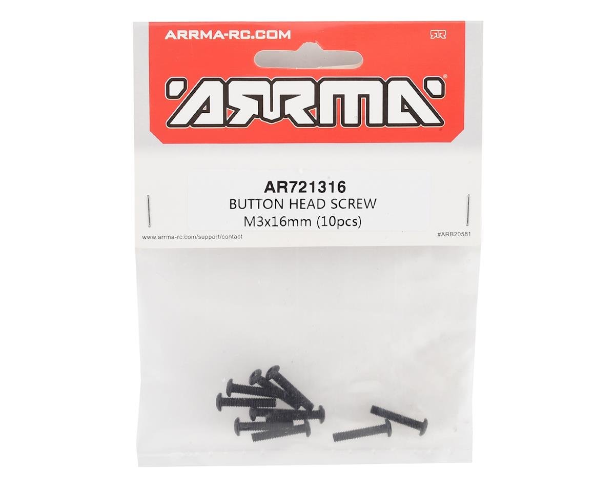 Arrma 3x16mm Button Head Hex Screw (10) - BOBBYRC