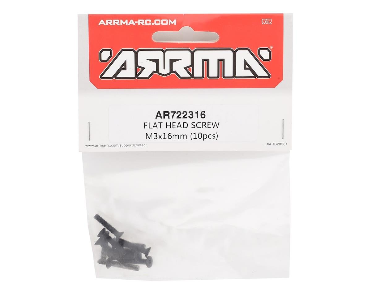 Arrma 3x16mm Flat Head Screw Set (10) - BOBBYRC