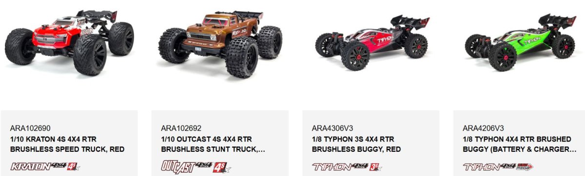 ARRMA AR480013 Rear Wing 4x4 BLX 4S : KRATON / OUTCAST/TYPHON - BOBBYRC