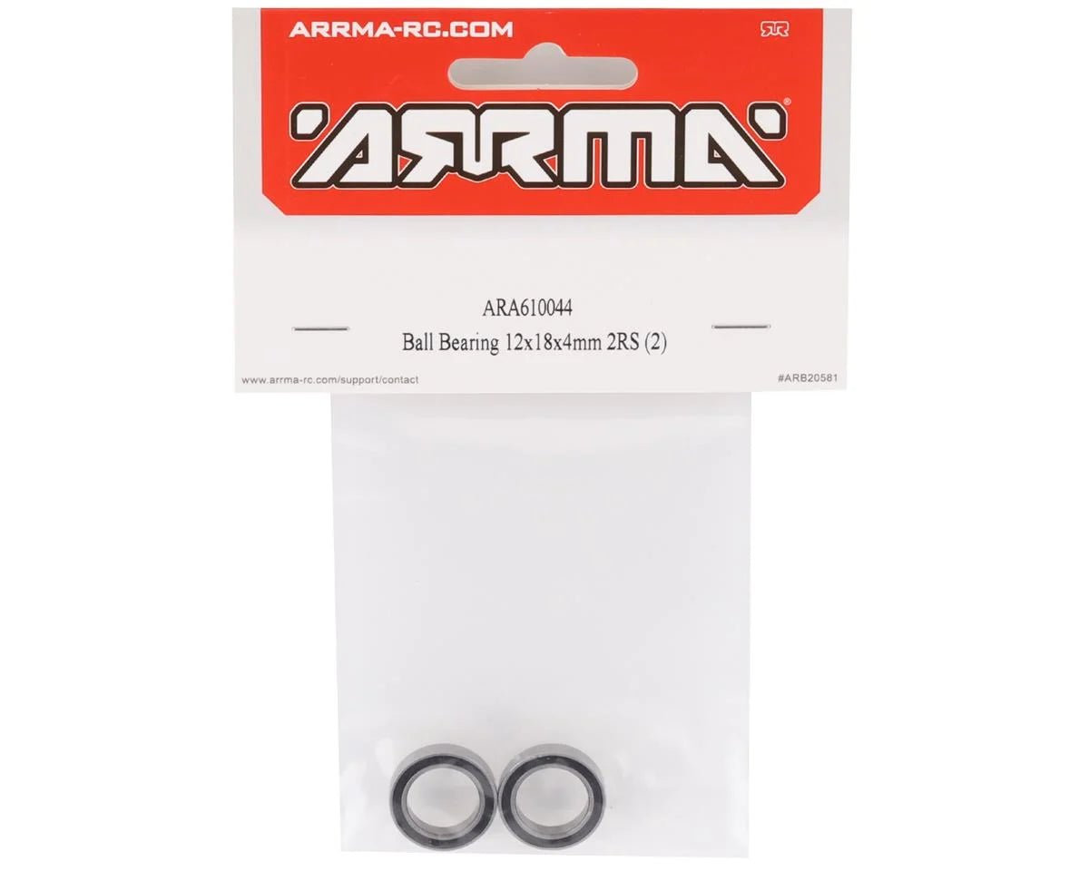ARRMA ARA610044 Ball Bearing 12x18x4mm 2RS (2) : Bigrock/ Granite /Senton/Typhon - BOBBYRC
