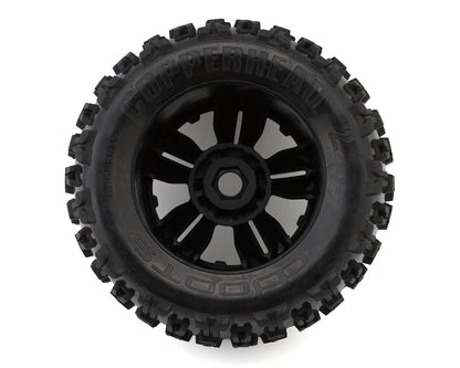 Arrma dBoots Copperhead2 MT 3.8 Pre - Mounted 1/8 Monster Truck Tires (Black) (2) w/17mm Hex - BOBBYRC