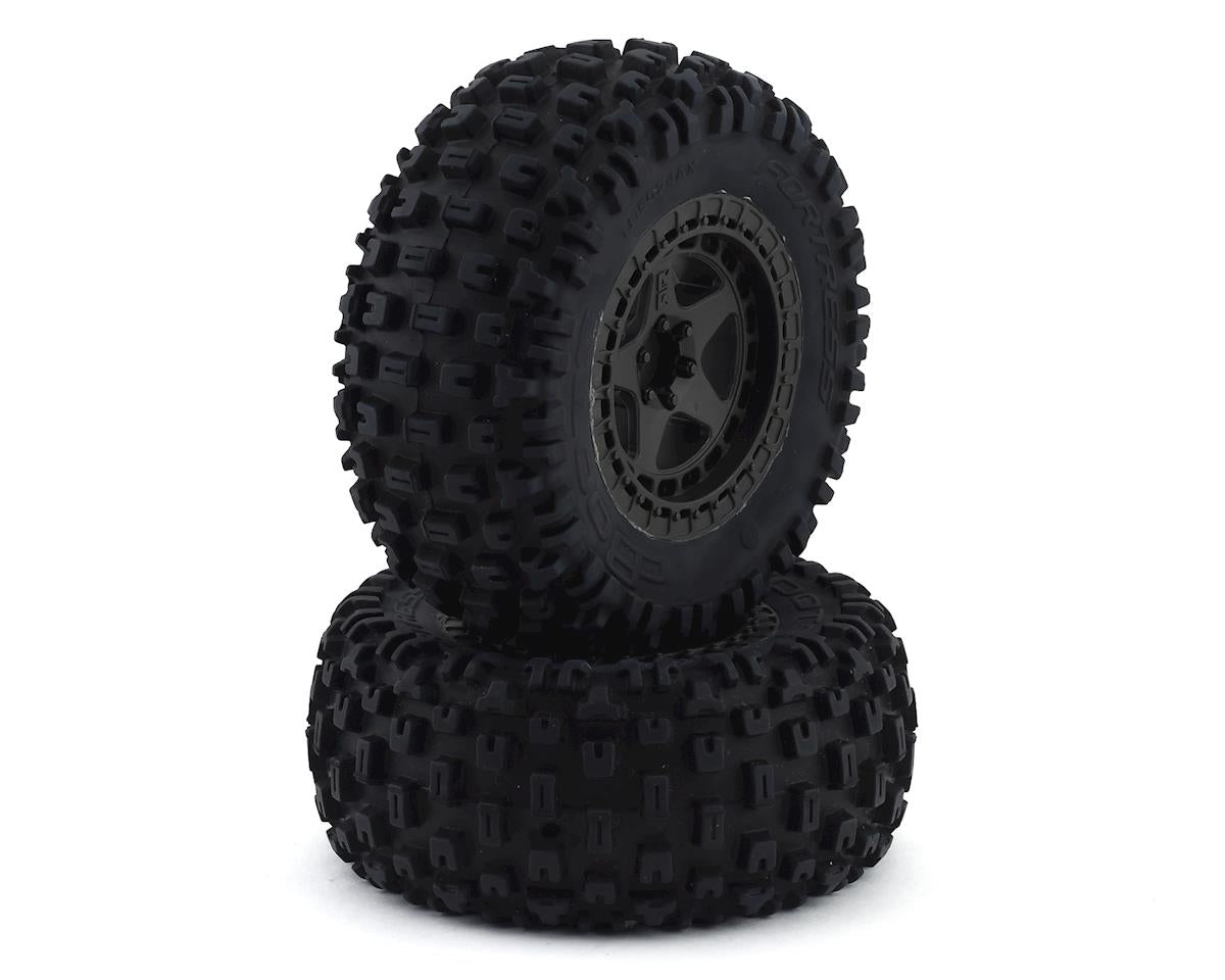 Arrma Dboots 'Fortress SC' Tire Set Glued Gun Metal (2) w/14mm Hex - BOBBYRC