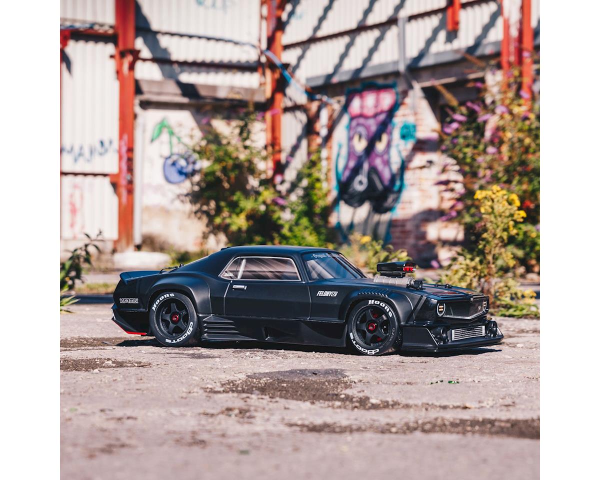 Arrma Felony 6S BLX Brushless 1/7 RTR Electric 4WD Street Bash Muscle Car (Black) w/DX3 2.4GHz Radio, Smart ESC & AVC - BOBBYRC
