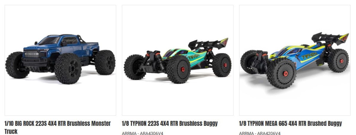 Arrma Front Suspension Arms 1/10 BIG ROCK 223S , 1/8 TYPHON 223S & MEGA 665 - BOBBYRC