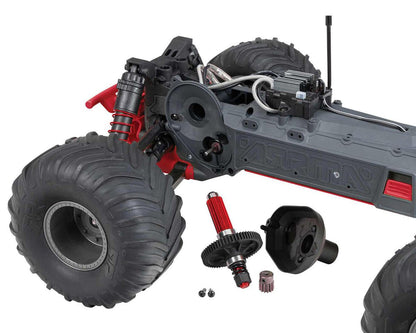 Arrma Gorgon 4X2 MEGA 550 Brushed 1/10 Monster Truck RTR (Red) w/SLT2 2.4GHz Radio, Battery & Charger - BOBBYRC