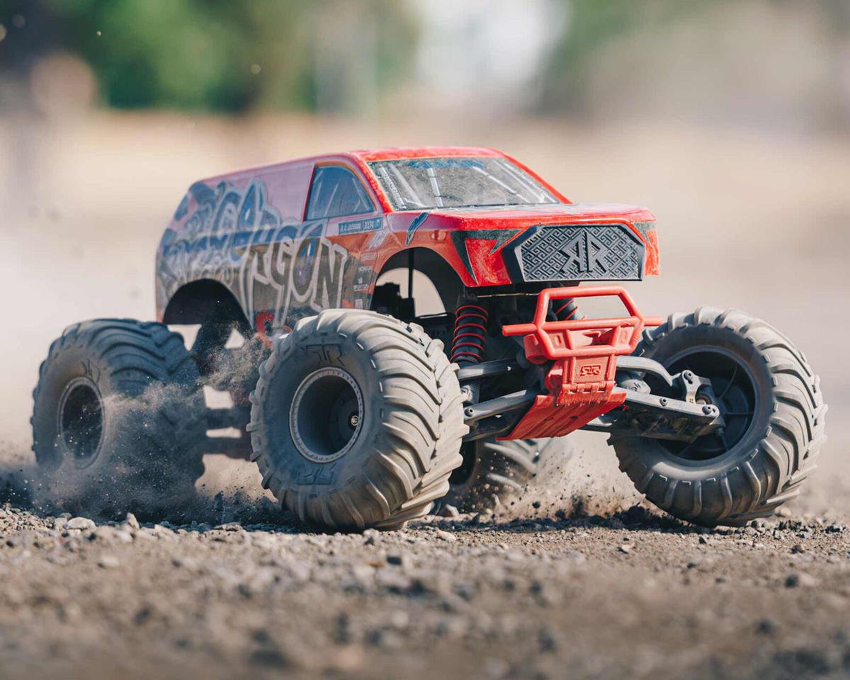 Arrma Gorgon 4X2 MEGA 550 Brushed 1/10 Monster Truck RTR (Red) w/SLT2 2.4GHz Radio, Battery & Charger - BOBBYRC