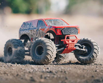Arrma Gorgon 4X2 MEGA 550 Brushed 1/10 Monster Truck RTR (Red) w/SLT2 2.4GHz Radio, Battery & Charger - BOBBYRC