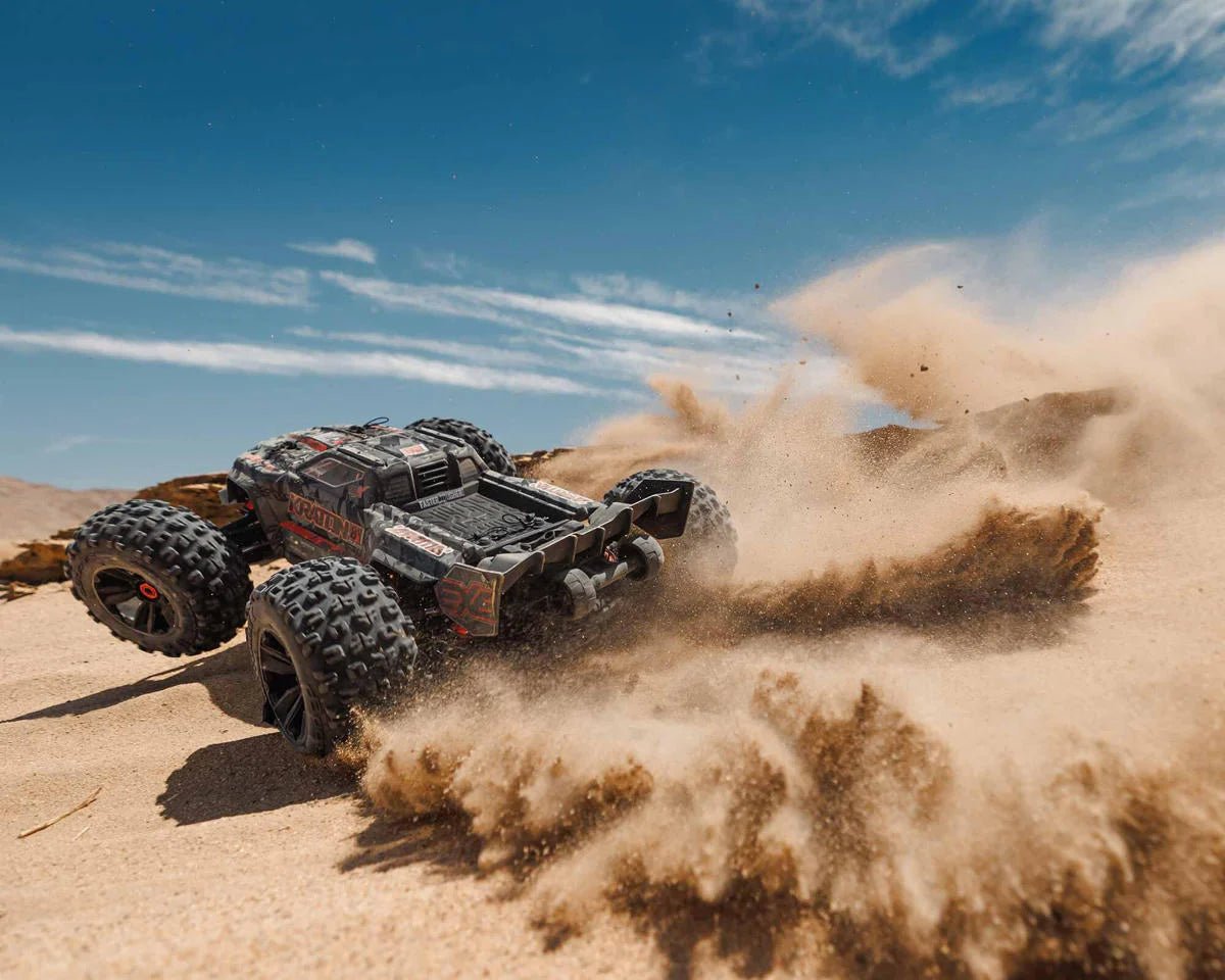 Arrma Kraton 8S BLX EXB Brushless RTR 1/5 4WD Monster Truck (Black) w/DX3 Radio, Smart ESC & AVC - BOBBYRC