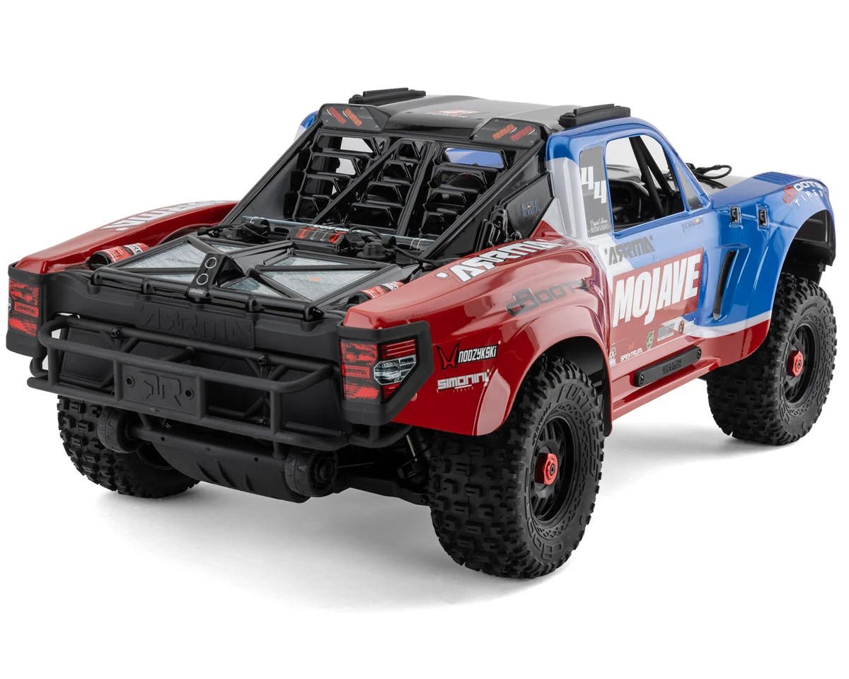 Arrma Mojave 4S BLX Brushless 1/8 4WD RTR Electric Desert Truck (Blue/Red) w/Spektrum SLT3 2.4GHz Radio - BOBBYRC