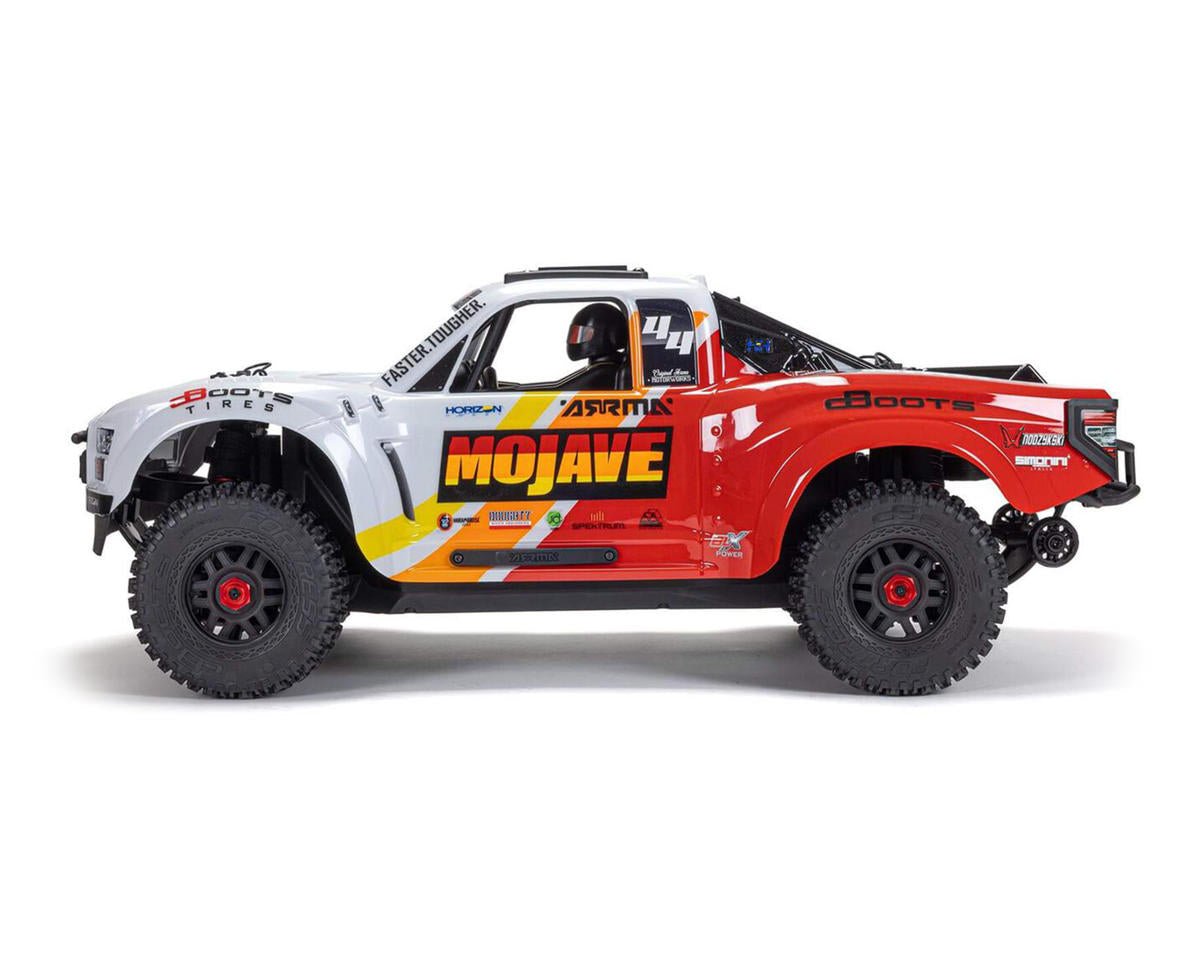 Arrma Mojave 4S BLX Brushless 1/8 4WD RTR Electric Desert Truck (White/Red) w/Spektrum SLT3 2.4GHz Radio - BOBBYRC