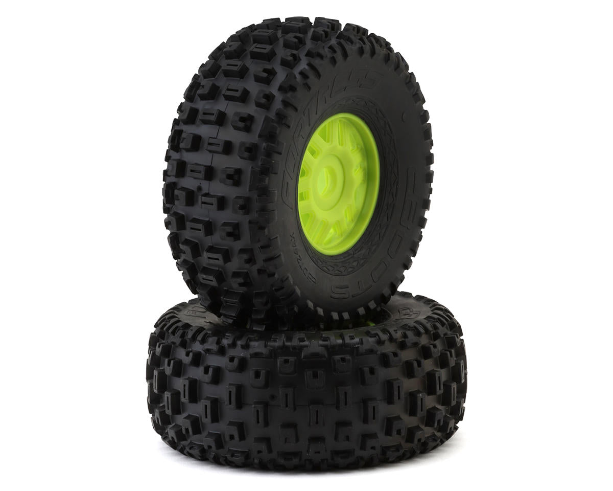 ARRMA MOJAVE 6S BLX V2 - Tires & Wheels (Lime Green DBoots fortress ARA7604V2 - BOBBYRC