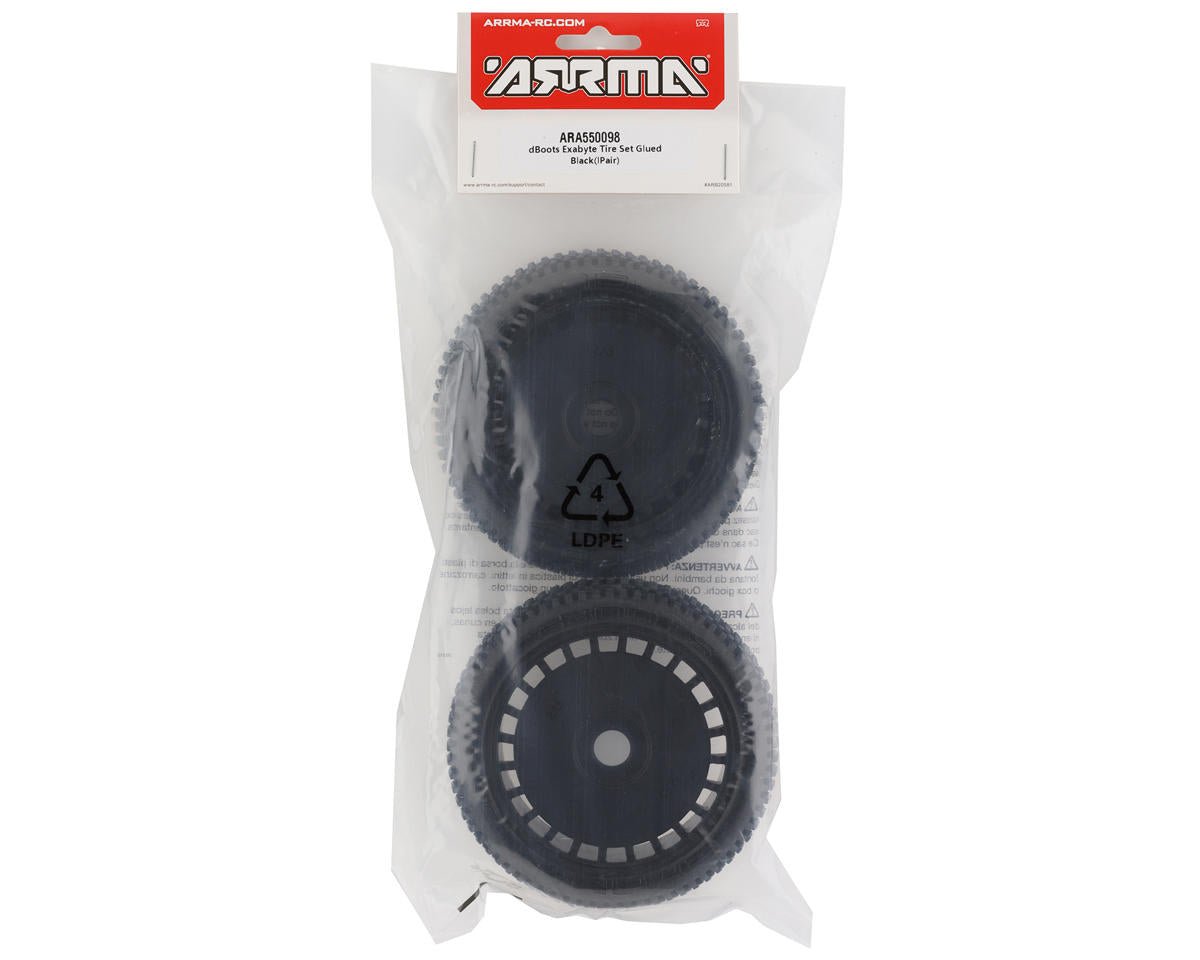 Arrma Pre - Mounted DBoots Exabyte Tire (Black) (2) For 1/8 TYPHON - BOBBYRC
