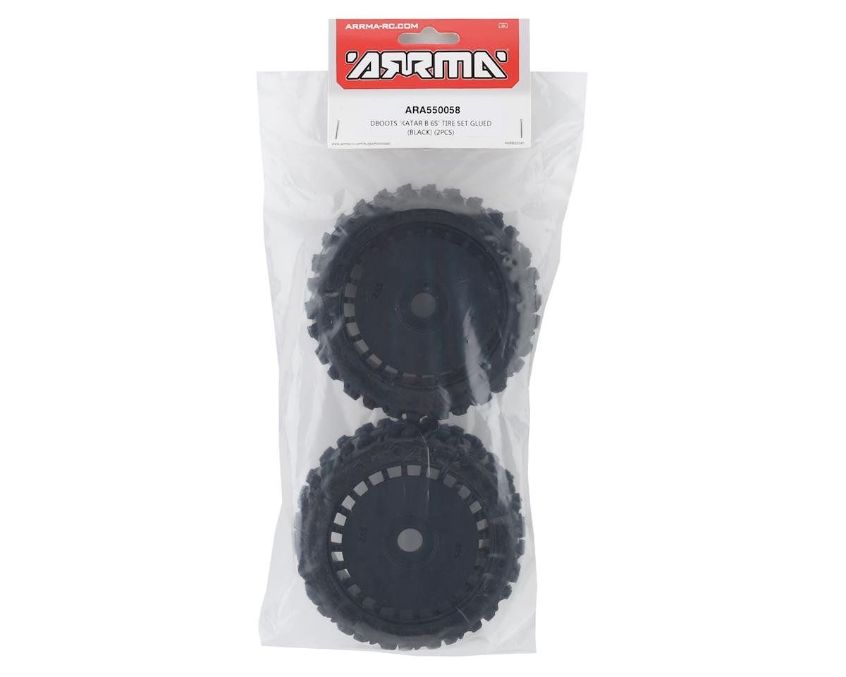 Arrma Pre - Mounted dBoots Katar B 6S Tire/Wheel Set (Black) (2) - BOBBYRC
