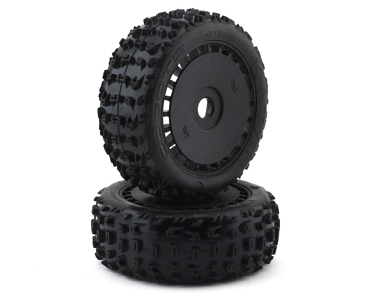 Arrma Pre - Mounted dBoots Katar B 6S Tire/Wheel Set (Black) (2) - BOBBYRC