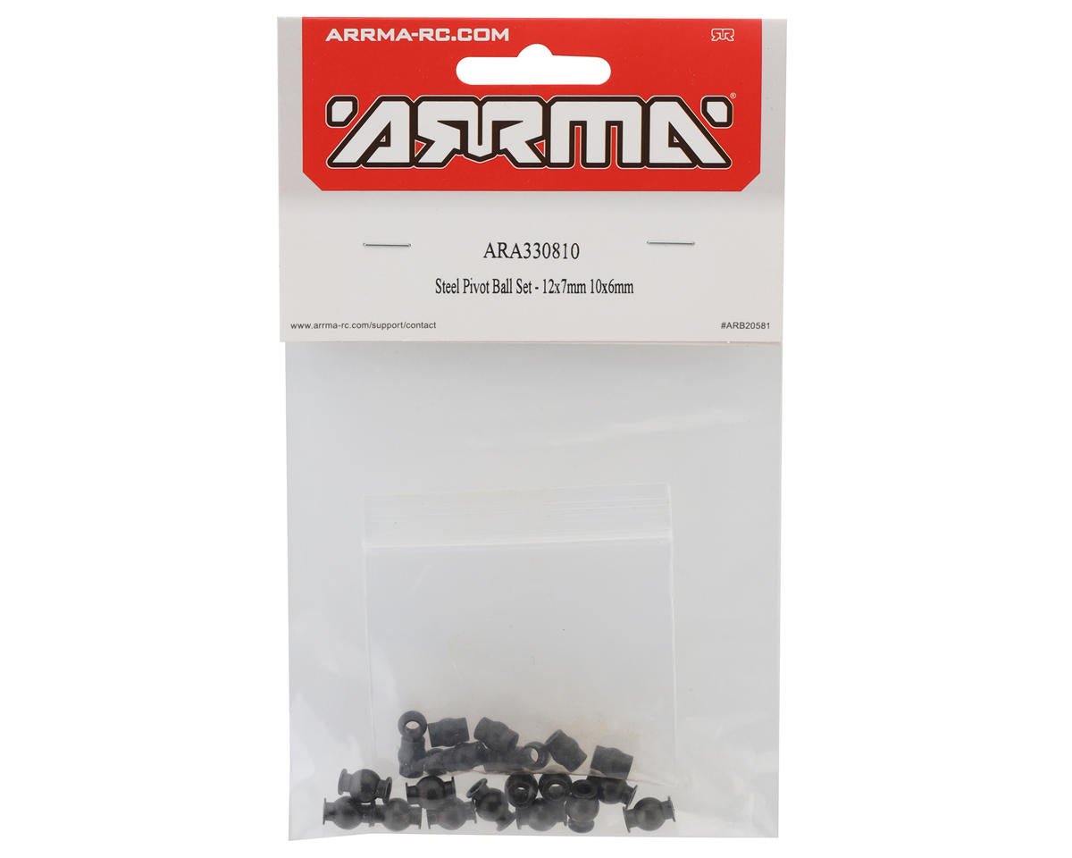 Arrma Steel Pivot Ball Set - 12x7mm 10x6mm 1/10 223S & 1/8 MOJAVE 4S - BOBBYRC