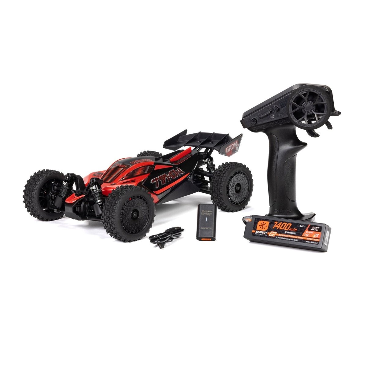 Arrma Typhon Grom 223S BLX Brushless 4X4 Small Scale Buggy RTR with Battery & Charger, Red - BOBBYRC