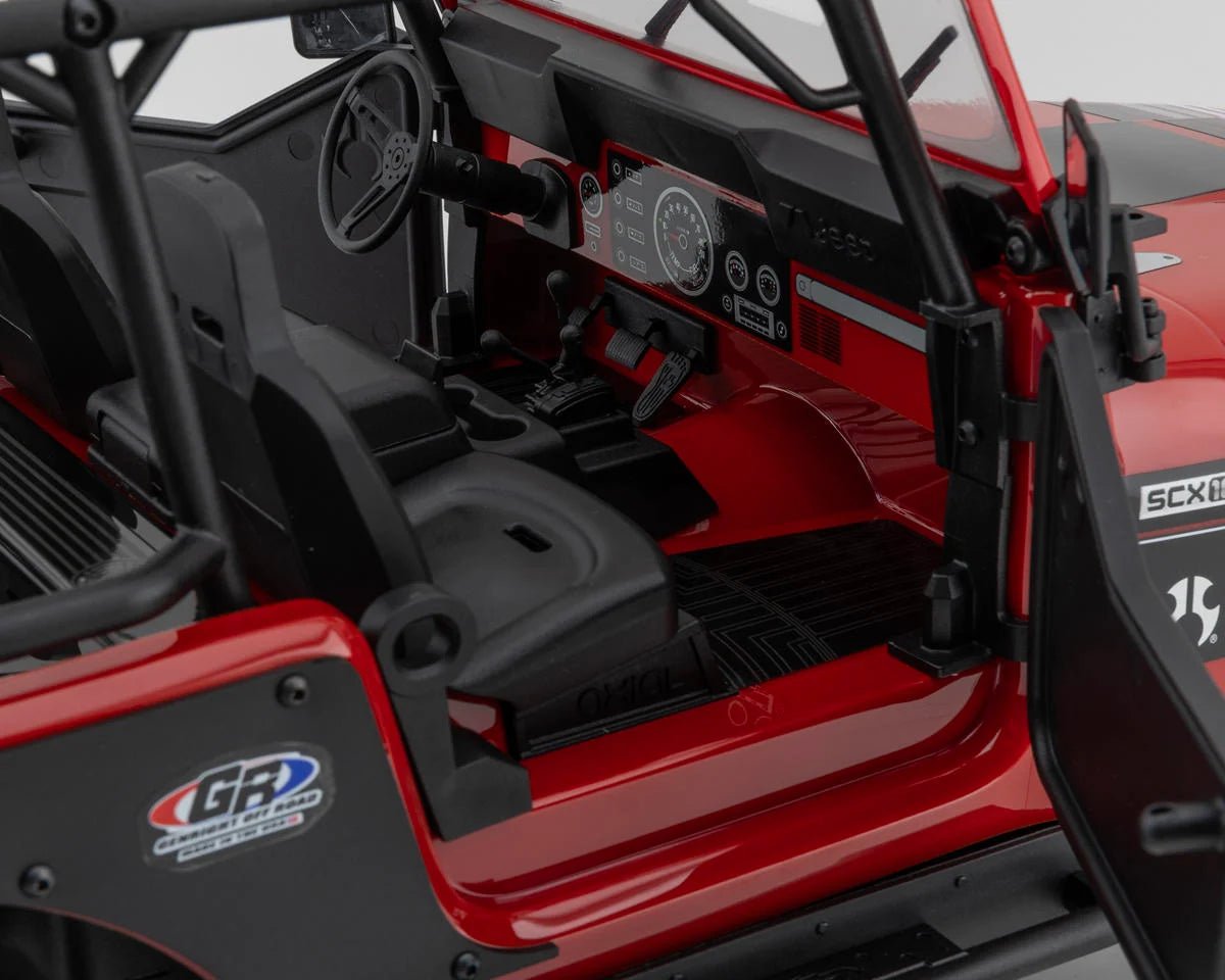 Axial SCX10 III Jeep CJ - 7 RTR 4WD Rock Crawler (Red) w/DX3 2.4GHz Radio - BOBBYRC