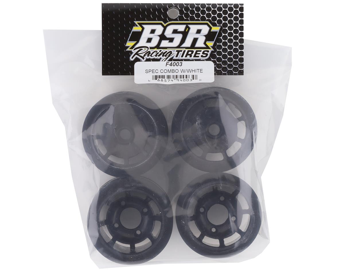 BSR Racing 1/10 Spec Foam Combo Tires (4) (White) - BOBBYRC