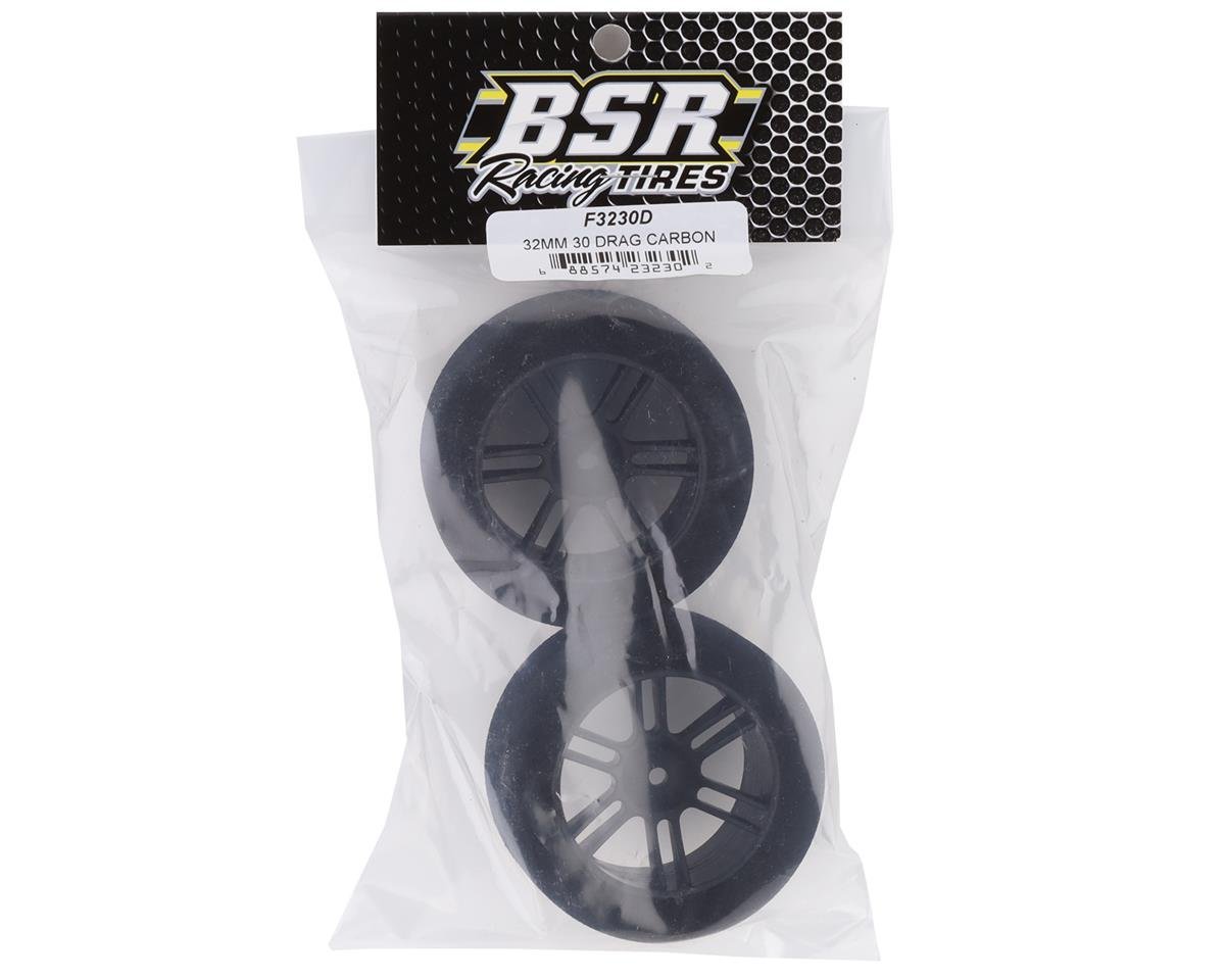 BSR Racing Drag Foam Tires (Black) (2) (32mm Wide/68mm Diameter) (30 Shore) w/12mm Hex - BOBBYRC