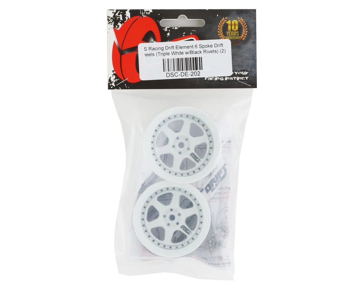 DS Racing Drift Element 6 Spoke Drift Wheels (2) (Adjustable Offset) w/12mm Hex - BOBBYRC