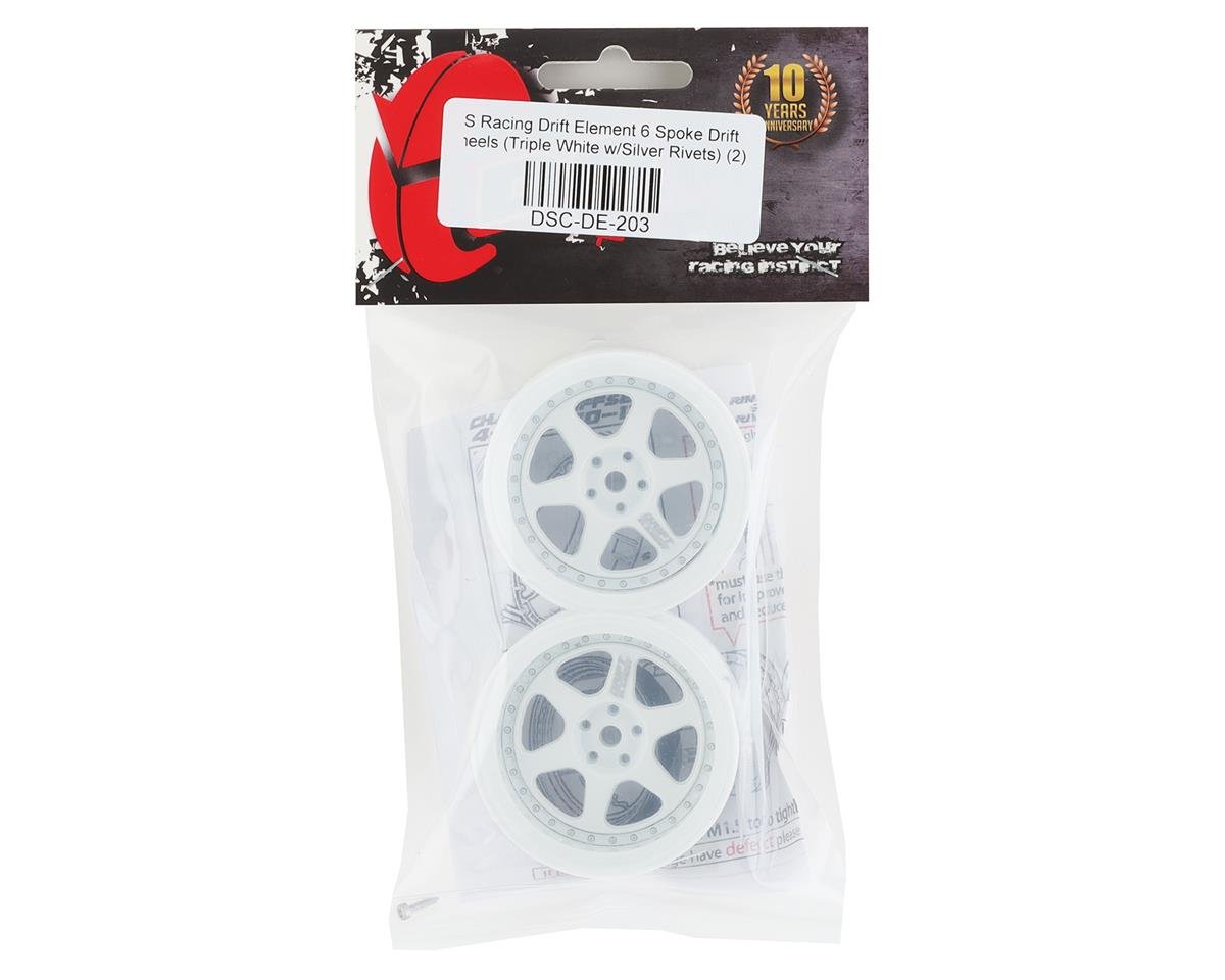 DS Racing Drift Element 6 Spoke Drift Wheels (2) (Adjustable Offset) w/12mm Hex - BOBBYRC