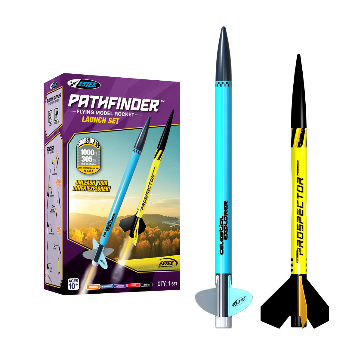 Estes Pathfinder Rocket Launch Pack Set (Ventur A.J & Prospector D23) - BOBBYRC