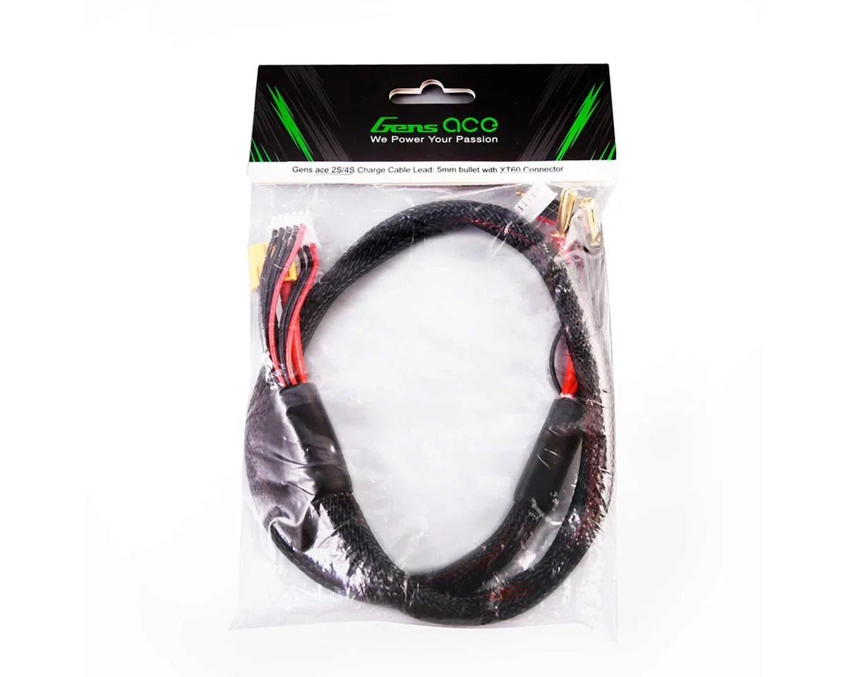 Gens Ace 2S/4S Charge Cable (5mm Battery/XT60 Charger) For Gens Ace Batteries - BOBBYRC