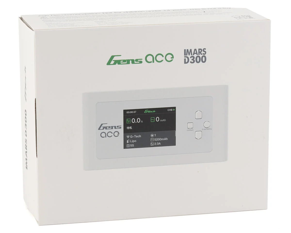 Gens Ace Imars D300 G - Tech Smart Dual AC/DC Charger (6S/16A) (White) (AC - 300W) (DC - 350W x2) - BOBBYRC