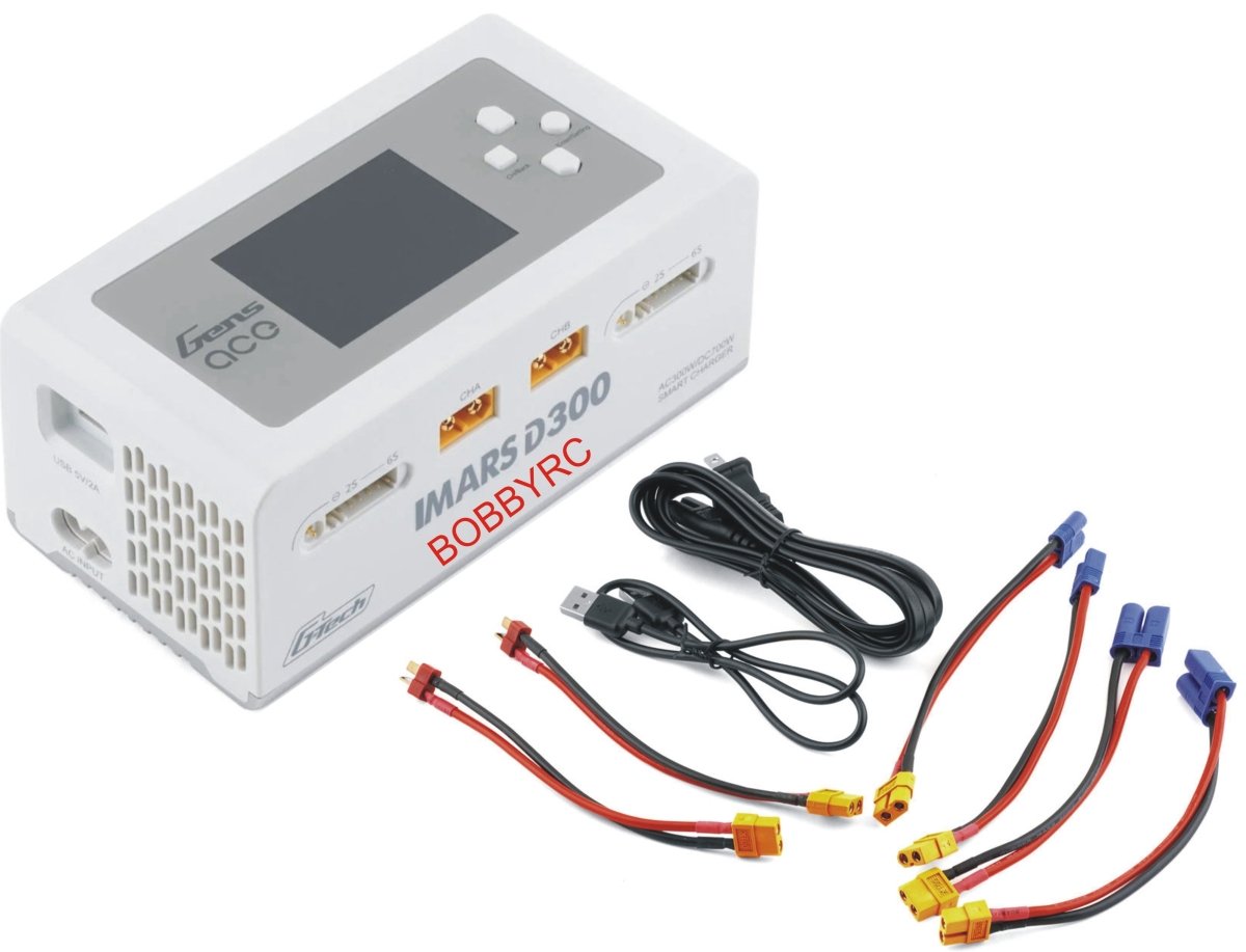 Gens Ace Imars D300 G - Tech Smart Dual AC/DC Charger (6S/16A) (White) (AC - 300W) (DC - 350W x2) - BOBBYRC