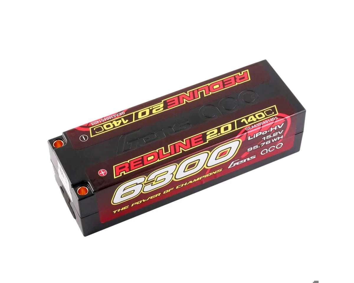 Gens Ace Redline 2.0 4S LiHV Battery 140C (15.2V/6300mAh) w/5.0mm bullet - BOBBYRC