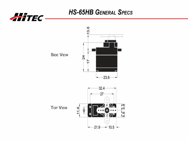 Hitec HS - 65HB Mighty Micro Universal Servo For Park Flyers - BOBBYRC
