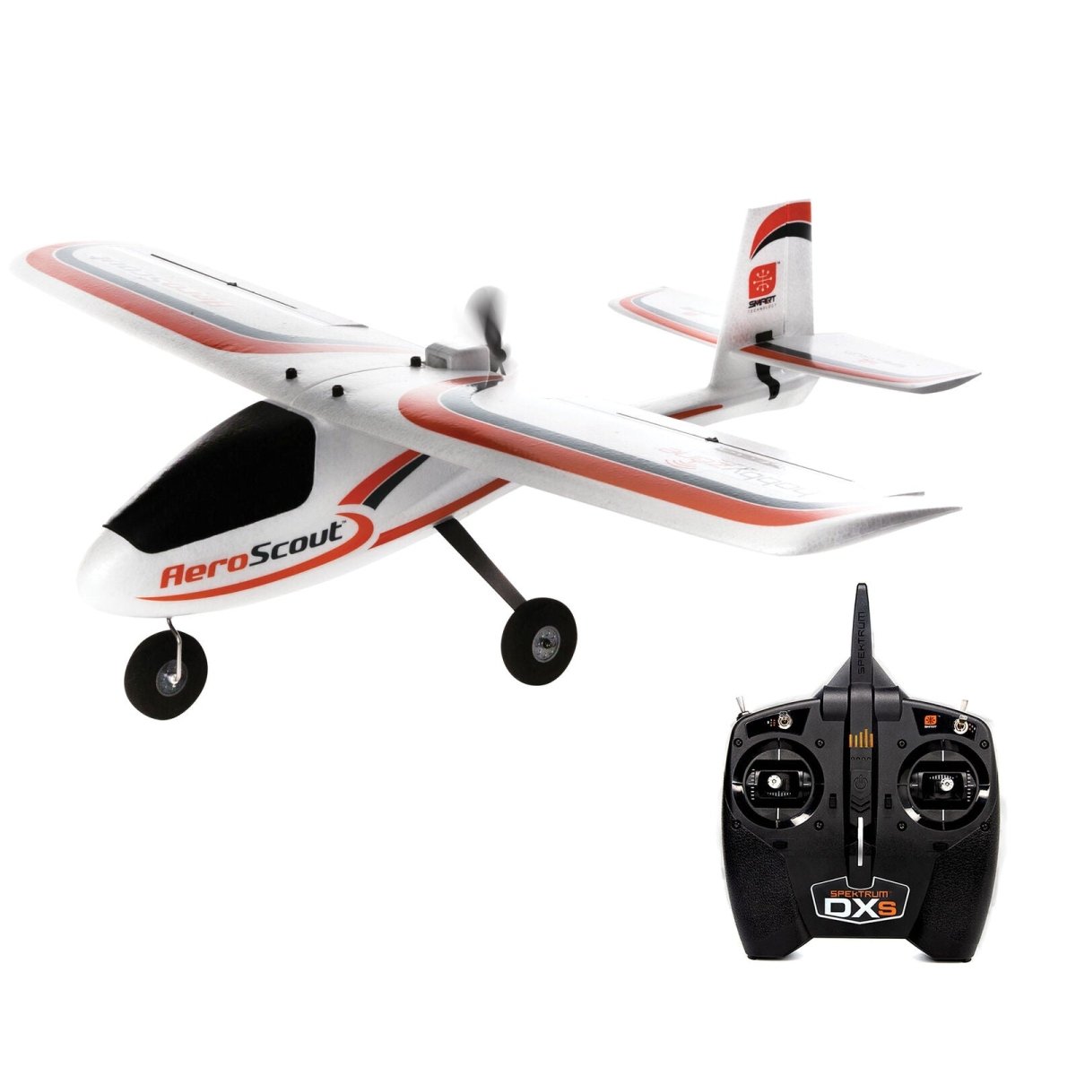 HobbyZone AeroScout S 2 1.1m RTF Trainer Electric Airplane (1095mm) w/SAFE & DXS Transmitter - BOBBYRC