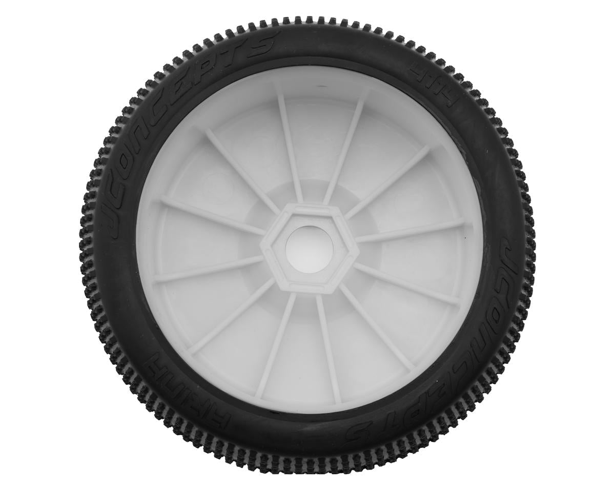 JConcepts Arina Pre - Mounted 1/8th Buggy Tires (White) (2) (Green) - BOBBYRC