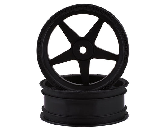 JConcepts (Black) (2) Starfish Street Eliminator 2.2" Front Drag Racing Wheels - BOBBYRC
